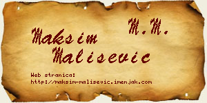 Maksim Mališević vizit kartica